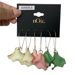 Noir Petal Drop Earrings